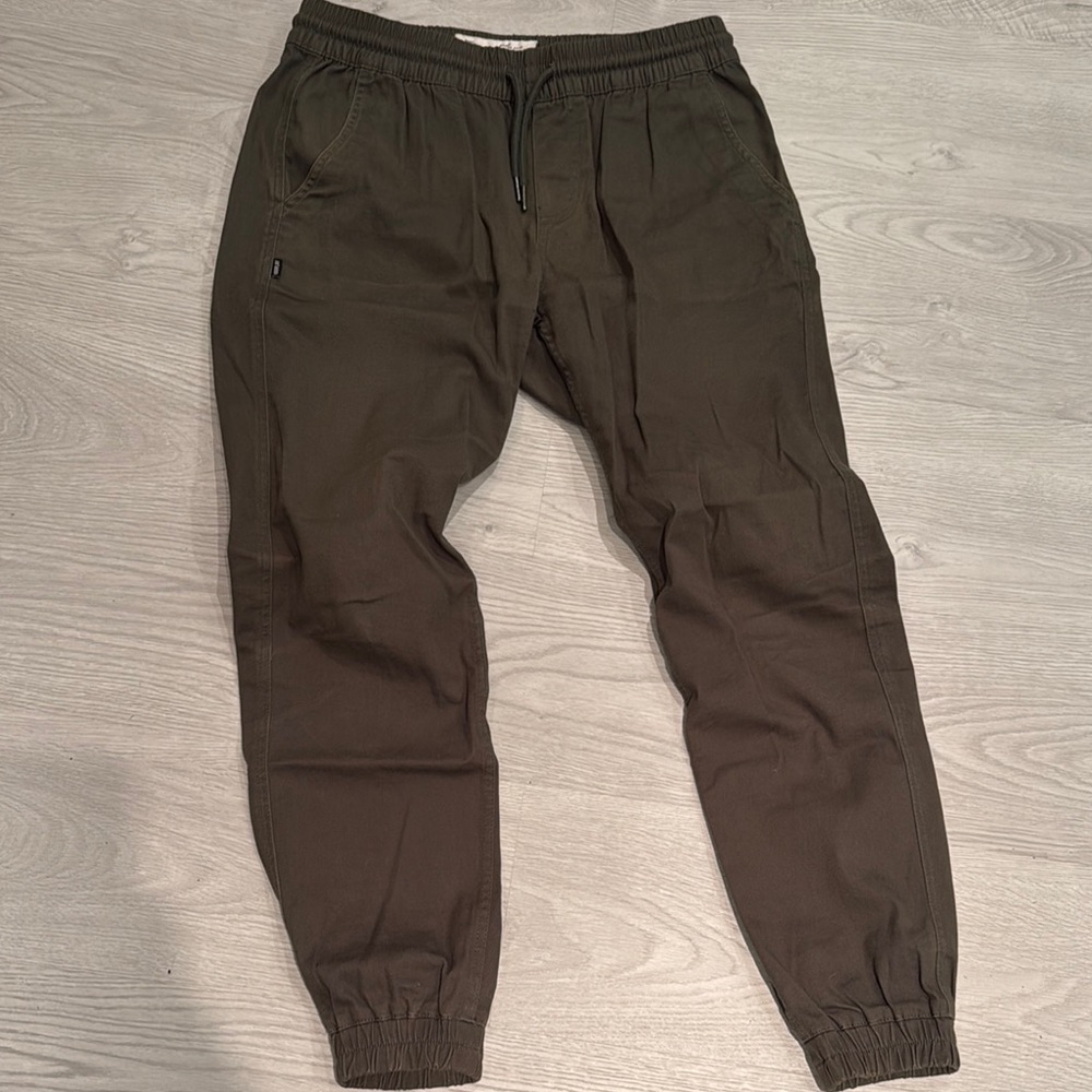 Green Chinos with Relaxed Fit and Tapered Ankle Cuffs